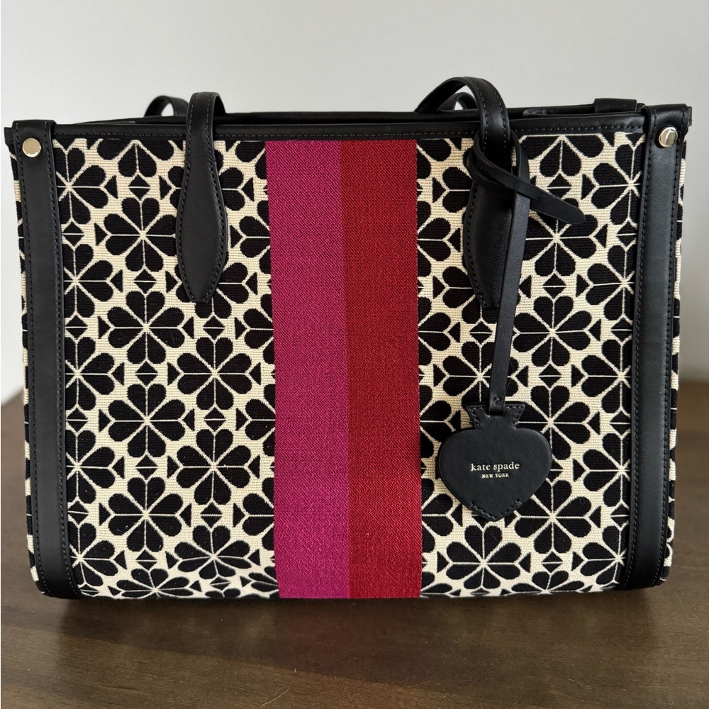 Kate Spade Black and Red Floral Tote